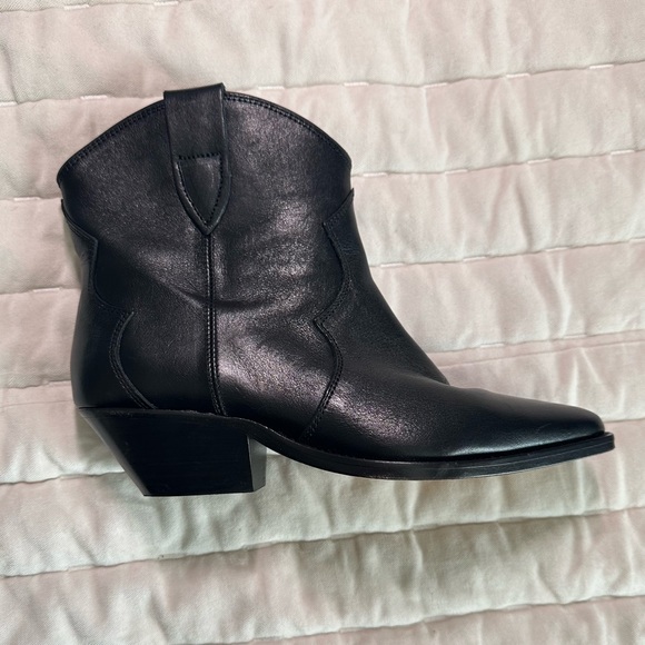 Isabel Marant Black Slip on Dewina Ankle Boots. Size US 7. Western Style. - Picture 11 of 15